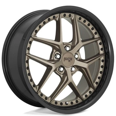 20x9" Niche Wheels M227 Vice Matte Bronze with Gloss Black Lip Rims Foto 1 de 4