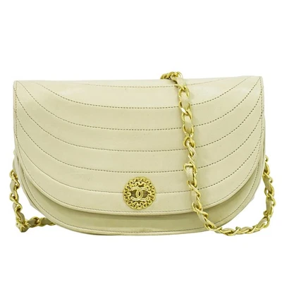 Bandolera de hombro Chanel CC cadena beige dorado Foto 1 de 4