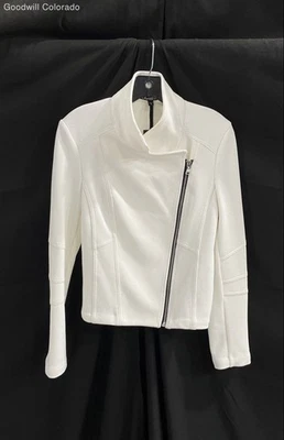 Express Womens White Long Sleeve Full-Zip Motorcycle Jacket Size Medium - Image 1 of 4