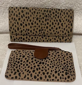 Lote de 2 billeteras y muñequeras universales con estampado de guepardo de hilo leopardo LEER - Imagen 1 de 9