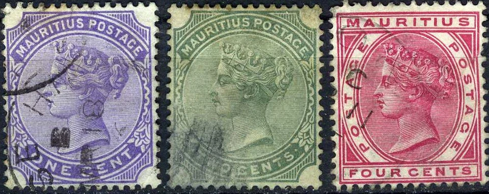 Mauritius 1882 Queen Victoria Used (SC# 68, 70, 72) - Image 1 of 1