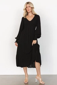 Vestido midi con puntos ajustados Lainey nacido en el Báltico talla mediana - Imagen 1 de 5