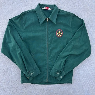 Vintage Boy Scouts America Green Offical Jacket Men's Size Small Made In USA 60s - Image 1 of 4