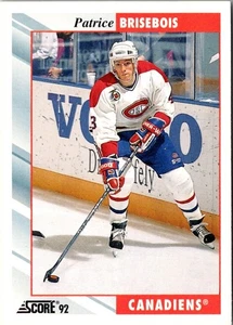 Tarjeta de hockey 1992 Score Patrice Brisebois #388 Montreal Canadiens - Imagen 1 de 2