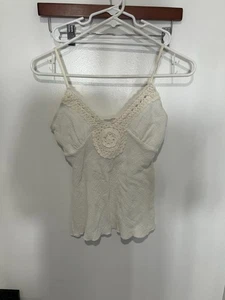 Blossom Damen Y2K besticktes Tanktop, weiß/beige, Medium - Bild 1 von 3