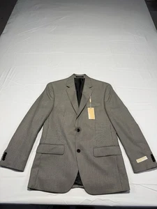 Michael Kors Blazer Mens 38R Black White Houndstooth Two Button Sport Coat Lined - Picture 1 of 16