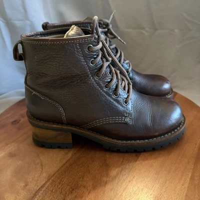 Botas de Plataforma Gruesas de Cuero Marrón American Eagle Outfitters Años 90 Y2K W9 De Colección Foto 1 de 4