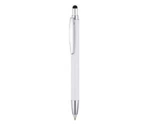 Bolígrafo personalizado grabado láser 3 en 1 blanco punta iluminada LED con peinado - Imagen 1 de 1