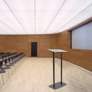 Conference Pulpit Acrylic Black Podium Church Lectern Pulpit Office Metal Base - Picture 1 of 23