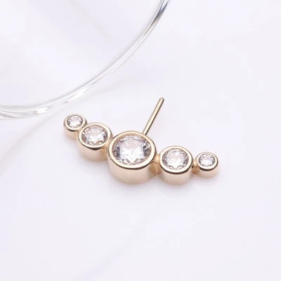 14 Karat Gold OneFit Threadless Journey Bubble Sparkle Front Facing Part - Image 1 of 2