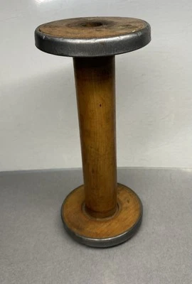 Antique Primitive Vintage Wood / Metal Textile Mill Yarn Thread Spool - Image 1 of 4