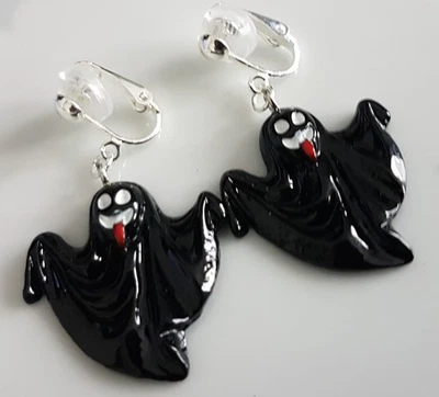 OHRCLIPS CLIPS  GESPENSTER HALLOWEEN GOTHIC SILIKONPOLSTER - Bild 1 von 3