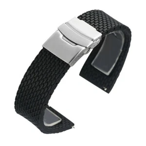 Correa de reloj de goma de silicona 18/20/22/24 mm correa de repuesto pulsera barra de resorte - Imagen 1 de 8
