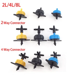 2L/4L/8L Flow Pressure Mirco Drip Irrigation Dripper Emitter Sprinkler Connector - Picture 1 of 16