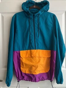 Mens Windbreaker Jacket Size XS Anorak Half Zip Color block - Picture 1 of 12