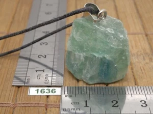 Pendentif FLUORITE + CORDON reglable pierre brute collier lithotherapie reiki - Picture 1 of 3
