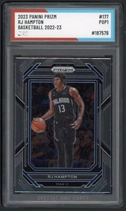 2023 PANINI PRIZM RJ HAMPTON BASKETBALL #177 SOC POP1 AUTHENTICATED - Picture 1 of 2