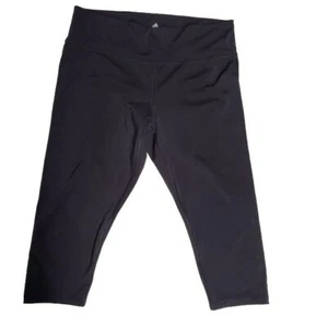 Adidas Leggings womens Size XL Cropped Black athletic athleisure - Picture 1 of 10