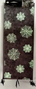 Fabric Table Runner (14"x72") HALLOWEEN, SPIDERS WEBS, GLOW IN THE DARK, Domain - Picture 1 of 11