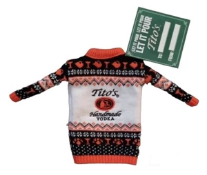 Titos Handmade Vodka Mini Ugly Tito's Bottle Sweater "Vodka For Dog People" - Picture 1 of 2