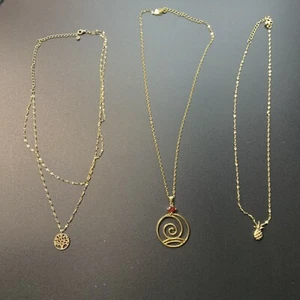 Set bestehend aus 3 Gold über Sterlingsilber Halsketten Lebensbaum Ananas Lara Roes - Bild 1 von 9