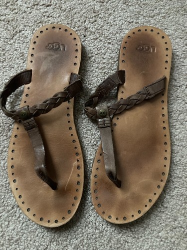 Infradito donna Ugg Navie intrecciato marrone marrone chiaro taglia 9