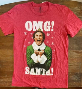 New OMG SANTA ELF Movie Will Ferrell BUDDY Red Short Sleeve T Shirt Size Small S - Picture 1 of 3