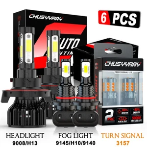 For Ford F250 F350 F450 F550 Super Duty 2005-2018 LED Headlight Fog Turn Bulbs - Picture 1 of 16