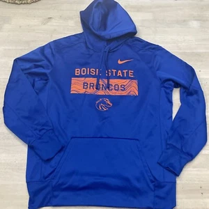 Nike Boise State Broncos Blue Sweater Size Large Hoodie Sweatshirt Football - Picture 1 of 5