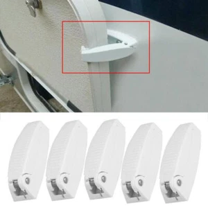 5 Pack RV Camper White Rounded Baggage Door Catch Compartment Latch Holder Part - Picture 1 of 12