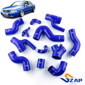 For Audi S4 RS4 A6 B5 C5 2.7T Bi-Turbo 1997-2001 Silicone Radiator Hoses-BLUE - Picture 1 of 7