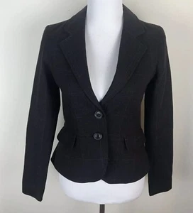 Levis Women’s Blazer XS Brown Purple Plaid Two Button Wool Blend Long Sleeve - Picture 1 of 8