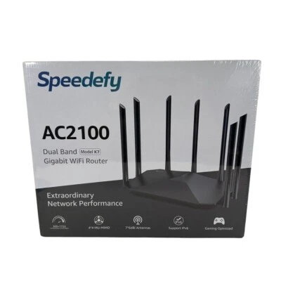 Speedefy AC2100 Dual Band Gigabit Wifi Smart Router Model K7 NEW SEALED - Image 1 of 4
