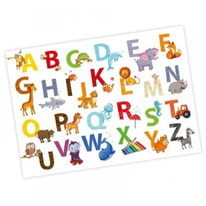 nikima - Kinder Tiere ABC Poster Plakat Alphabet Buchstaben Kinderzimmer Deko - Bild 1 von 7