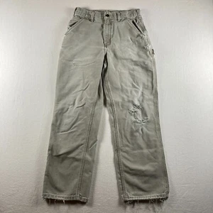 Carhartt Jeans Herren 30x30 hellbraun Arbeitslatzhose Zimmermann Löcher ausgefranst getragen - Bild 1 von 17