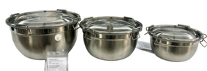 New IKEA CIKLID Stainless Bowl With Lid Set Of 3 605.800.63 - Picture 1 of 9