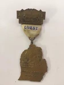 1915 IOOF 71st Session Bay City, Michigan Lodge Pin Ribbon ~ FR21 - Bild 1 von 10