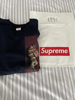 Camiseta Supreme Azul Mike Hill Snake Trap CAMISETA CON LOGOTIPO DE CAJA CUELLO REDONDO MEDIANA ¡Envío Gratis! Foto 1 de 4