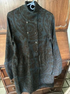 Peruvian Connection Dark Teak And Brown Sweater Coat Size Medium  , Euc - Picture 1 of 13