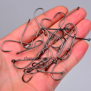 200pcs Baitholder Fishing Hook Jig Hooks Black High Carbon Steel Fishhook 11#-7# - Picture 1 of 18