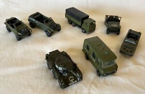 Vintage 1970's Lot of 7 PlayArt Military vehicles Hot Wheels Style WWII USArmy