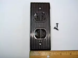Vintage Uniline Brown GE Monowatt Sectional Wall Plate Receptacle - Picture 1 of 4