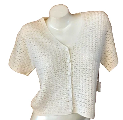 Suéter Norton McNaughton Petites Marfil Tejido a Mano Misses Talla PM NUEVO CON ETIQUETAS Foto 1 de 4