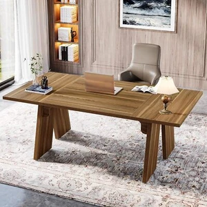 70.9" Executive Desk Large Office Computer Desk with Thicken Frame Solid Wood - Picture 1 of 7