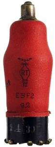 Pentodo doble diodo EBF2, rojo. Un radiotubo histórico de Valvo. ID19512 - Imagen 1 de 3