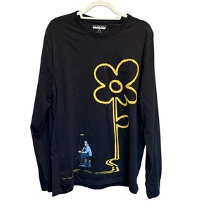 Brandalisiertes gelbes Blumen Grafik T-Shirt Graffiti Banksy Art schwarz Gr. XL - Bild 1 von 8