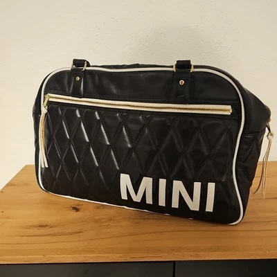 Mini Cooper BMW Tasche Reisetasche Tragetasche Lackleder Schwarz Original Rare - Bild 1 von 4