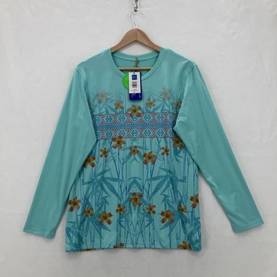 Guy Harvey Shirt Womens Large Hibiscus Tribe Long Sleeve UPF 30+ Outdoor Fishing - Image 1 of 4