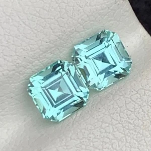 1,55 Karat Meeresschaum Turmalin Paar Asscher Schliff Natur Afghani Lose Edelstein - Bild 1 von 4
