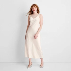 Women's Sleeveless Mixed Media Ankle Slip Dress - Future Collective - Picture 1 of 6